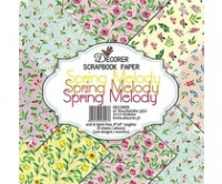 Billede: Decorer Spring Melody 8x8 Inch Paper Pack, 150gsm, acid and lignin free. 18 single sided sheets, 3x6 designs