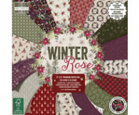 Billede: First Edition Winter Rose 8x8 Inch Paper Pad (FEPAD219X19), 48 ark, 3 ark af 16 designs