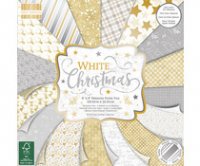 Billede: First Edition White Christmas 8x8 Inch Paper Pad (FEPAD222X19), 48 ark, 3 ark af 16 designs