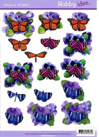 Billede: sommerfugl i blomst, hobbyidee