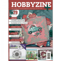 Billede: Hobbyzine Plus nr. 29, hollandsk blad med masser af inspiration til kort, mønstre, 3d ark og 1 die fra Jeanine´s Art (JAD10073), førpris kr. 60,- nupris