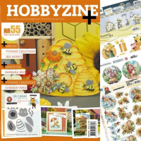 Billede: Hobbyzine Plus nr. 55, hollandsk blad med masser af inspiration til kort, mønstre, 3d ark og 1 die fra Anna Design (DBAD10004)