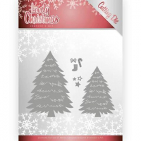 Billede: skæreskabelon 2 juletræer med lidt pynt, JEANINES ART DIES JAD10081, 10x7,5cm 