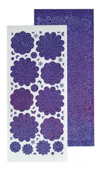Billede: LEANE Flower Peel Offs 1stk. Diamond Purple stickers, 61.5817, førpris kr. 7,- nupris