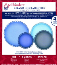 Billede: skæreskabelon Spellbinders LF-019 Nestabilities Grand Stately Circles Die Templates, ca. 12, 14,5, 17 og 20cm