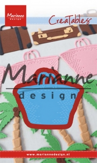 Billede: skære/prægeskabelon strandtaske, MARIANNE DESIGN CUT/EMB LR0543 Beach Bag, 60x51mm, førpris kr. 38,- nupris