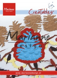 Billede: skære/prægeskabelon grankogle, MARIANNE DESIGN CUT/EMB LR0557 Tiny’s Pinecone, 44x50mm, førpris kr. 29,- nupris