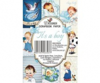 Billede: Decorer It's a Boy Paper Pack (7x10.8cm) (M50), 3x8 designs, 24 ark, 170g/m2, førpris kr. 20,- nupris