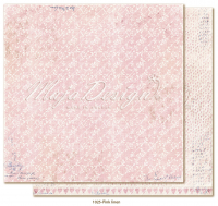Billede: 1 ark dobbeltsidet karton - Denim & Girls - Pink linen