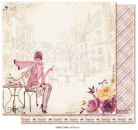 Billede: 1 ark dobbeltsidet karton - Maja Design - Little street café - Coffee al fresco