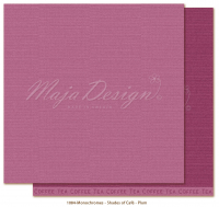 Billede: 1 ark dobbeltsidet karton - Maja Design -  Monochromes - Shades of Café - Plum