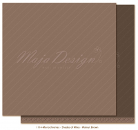 Billede: 1 ark dobbeltsidet karton - Monochromes - Shades of Miles, Walnut Brown