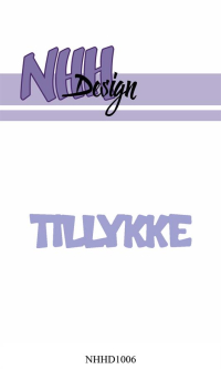 Billede: skæreskabelon TILLYKKE, NHH Design Dies, NHHD1006, 6,6x1,4cm