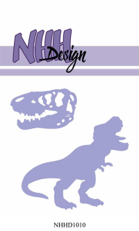 Billede: skæreskabelon dinosaur i silhuet og kranium, NHH Design Dies, NHHD1010, Største: 6,9x6cm