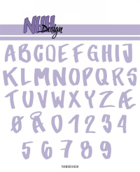 Billede: skæreskabelon alfabet og tal, NHH Design Dies, Alphabet, NHHD1028,
A: 1,3x2,1cm