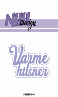 Billede: skæreskabelon NHH Design Dies Varme Hilsner med skygge, NHHD864, 6,8x5,5cm, førpris kr. 56,- nupris 