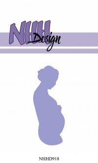 Billede: skæreskabelon gravid kvinde, NHH Design Dies, NHHD918, 3,2x7,6cm, førpris kr. 40,- nupris 