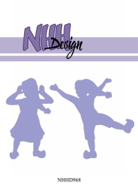 Billede: skæreskabelon 2 nissebørn i silhouet, NHH Design Dies 