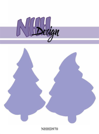 Billede: skæreskabelon 2 juletræer i silhouet, NHH Design Dies 