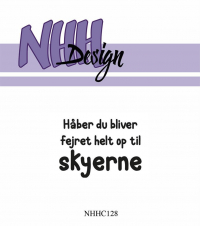 Billede: NHH Design Clearstamp, Håber du bliver fejret helt op til skyerne, NHHC128, 4,6x3,3cm