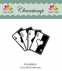 Billede: DIXI CRAFT STEMPEL spillekort, 6x4,3cm, STAMP0051, førpris kr. 24,00, nupris