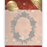 Billede: skære/prægeskabelon juleblomst ramme, PRECIOUS MARIEKE DIE PM10126 + GRATIS KLIPPEARK, 10,7 x 13,4 cm