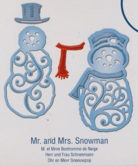 Billede: skæreskabelon snemand og snekone, S4-403, Mr. and Mrs. Snowman, spellbinders, førpris kr. 170,- nupris