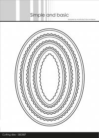 Billede: skæreskabelon ovale rammer med scallop skåret inderkant, Simple and Basic die “Inner Scallop Oval