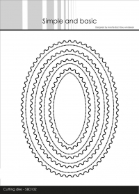 Billede: skæreskabelon ovale dies med takkekant, Simple and Basic die “Stamp - Oval