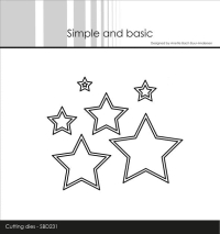 Billede: skæreskabelon stjerner i forskellige størrelser, Simple and Basic die 