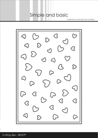 Billede: skæreskabelon rektangel med udskårne hjerter, Simple and Basic die 