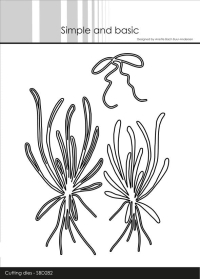 Billede: skæreskabelon 2 blomsterstængler med blade og 1 sløjfe, Simple and Basic die 