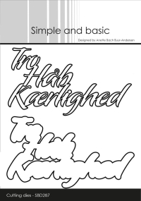 Billede: skæreskabelon Tro, Håb, Kærlighed med skygge, Simple and Basic die 