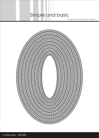 Billede: skæreskabelon 8 ovale dies med hulkant, Simple and Basic die 