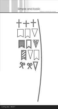 Billede: skæreskabelon flag og sløjfer på et reb, Simple and Basic die 
