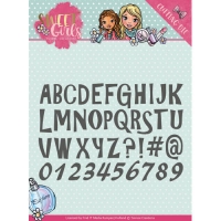 Billede: skæreskabelon Sweet Girls alfabet, YVONNE DESIGN DIE YCD10121, førpris kr. 74,- nupris
