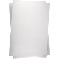 Billede: Krympeplast, ark 20x30 cm, blank transparent, 10 ark, Kan dekoreres og krymper til 40% størrelse ved opvarmning i alm. ovn eller med varmepistol.
Dekoreres med fx farveblyanter