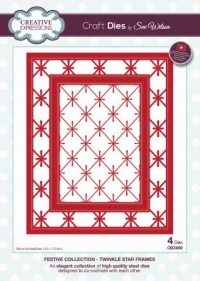 Billede: skæreskabelon Festive Collection Twinkle Star Frames, 14x17,2cm, Creative Expressions, Sue Wilson, førpris kr. 214,00, nupris