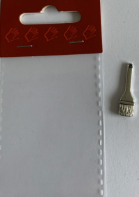 Billede: Charms pensel til kort, armbånd m.m., 12 stk., 
0,8x2,7cm 