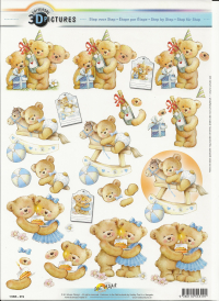 Billede: bamser til fest og bamse på gyngehest, doe maar, førpris kr. 6,- nupris