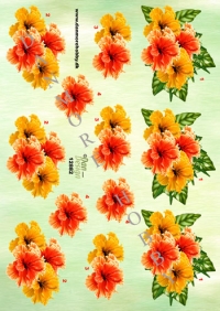Billede: orange blomster, dan-design, førpris kr. 6,- nupris