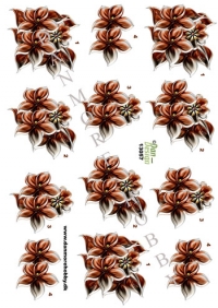 Billede: brun blomst, dan-design, førpris kr. 6,- nupris