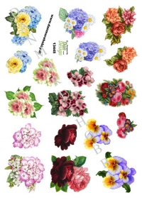 Billede: 9 små blomsterbilleder, dan-design, førpris kr. 6,- nupris