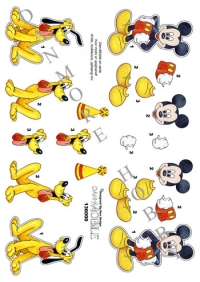 Billede: Mickey Mouse og Pluto til mobileophæng, dan-mobile