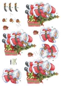 Billede: julemanden foran juletræet med gaver, dan-design