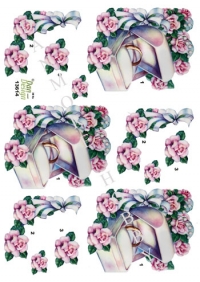 Billede: ring i smykkeæske pyntet med blomster, dan-design