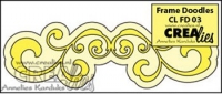 Billede: skæreskabelon lille kant med baggrund, frame doodles nr. 2, crea-lies, førpris kr. 70,- nupris