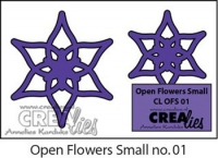 Billede: skæreskabelon stjerneblomst 2 stk. open flowers small nr. 1, crea-lies, førpris kr. 40,- nupris