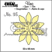 Billede: skære/prægeskabelon 1 blomst, Dies Crealies Uno 35 Flower, matcher med d2401, førpris kr. 40,- nupris