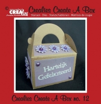 Billede: skæreskabelon æske med hank, Dies Crealies Create A Box 12, ca. 7,5x10,5cm, førpris kr. 120,00, nupris